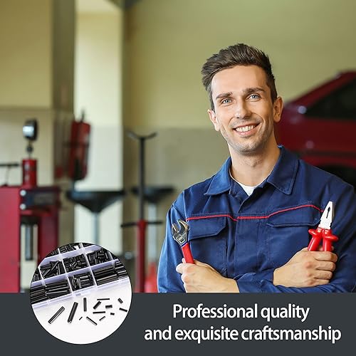 Spannstift Hohlsplinte, 540 Stk Klappsplinte, Hohl Federstifte Manganstahl Sortiment Set, Geschlitzte Federstifte, Spannstifte Hohlsplinte Metallbeschläge - M1.5/M2/M2.5/M3/M4/M5/M6