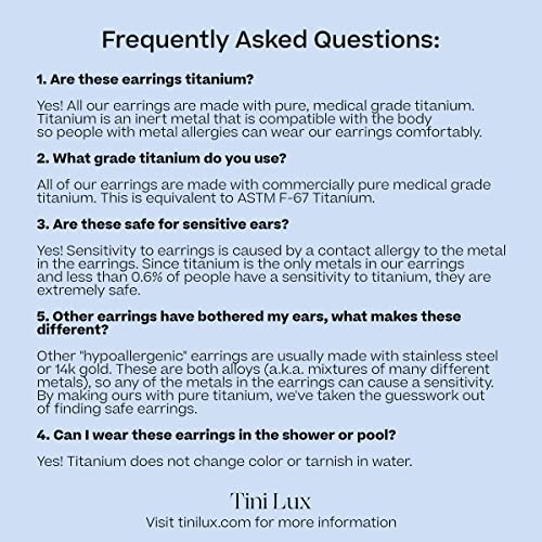 Hypoallergenic Titanium Rooftop Hoop Earrings | 0.5" Small Silver Finish | Hoops for Women, Sensitive Ears | Trendy Earring Set3