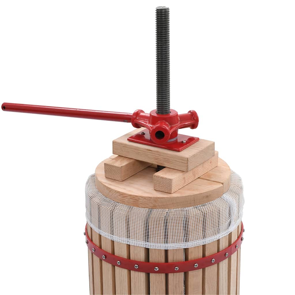 vidaXL Presse-Fruits et à Vin avec Sac en Tissu Pressoir à Fruits-Vin-Pommes Cidre de Raisin Jus de Poire Maison 30 L Bois de Chêne
