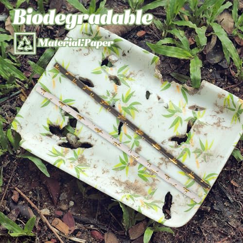 Set de 100 pitillos desechables de papel degradable con diseño unicornio miniatura 3