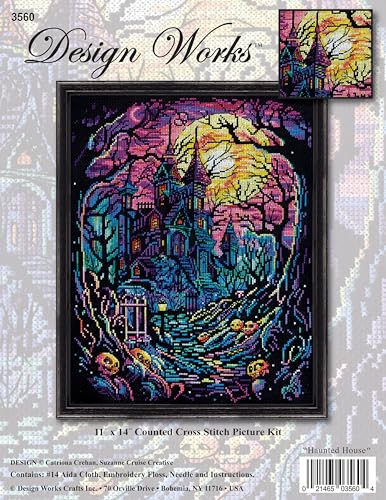 Design Works Crafts Haunted House - Kit de punto de cruz