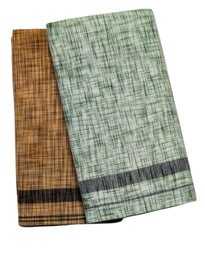Image of Self Design Lungi & Dhoti for Men (Unstitched)| Lungi for Mens Cotton Blend | 2 Meter | Soft, Lightweight & Breathable Fabric | Ethnic Wear for Daily Use