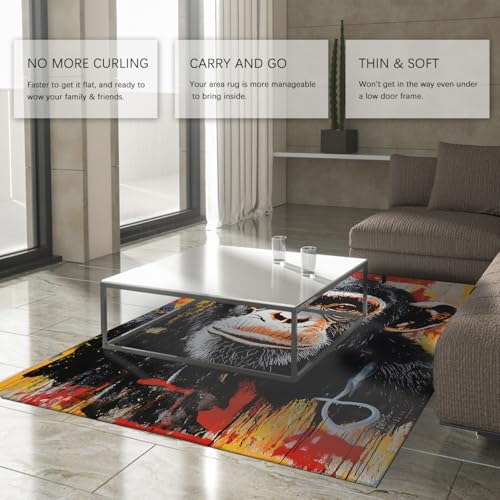 Tapis 100x150cm graffiti gorille impression 3D pour descente de lit