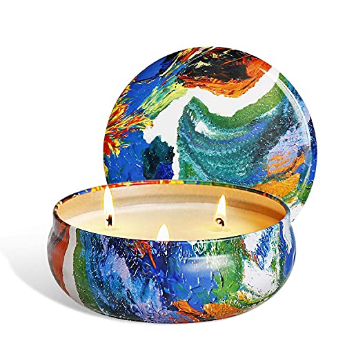 Vela perfumada de algodón de 3 núcleos, gran vela de cera de soja natural, ideas de regalo para mujeres, novias, velas para el hogar natural Cover