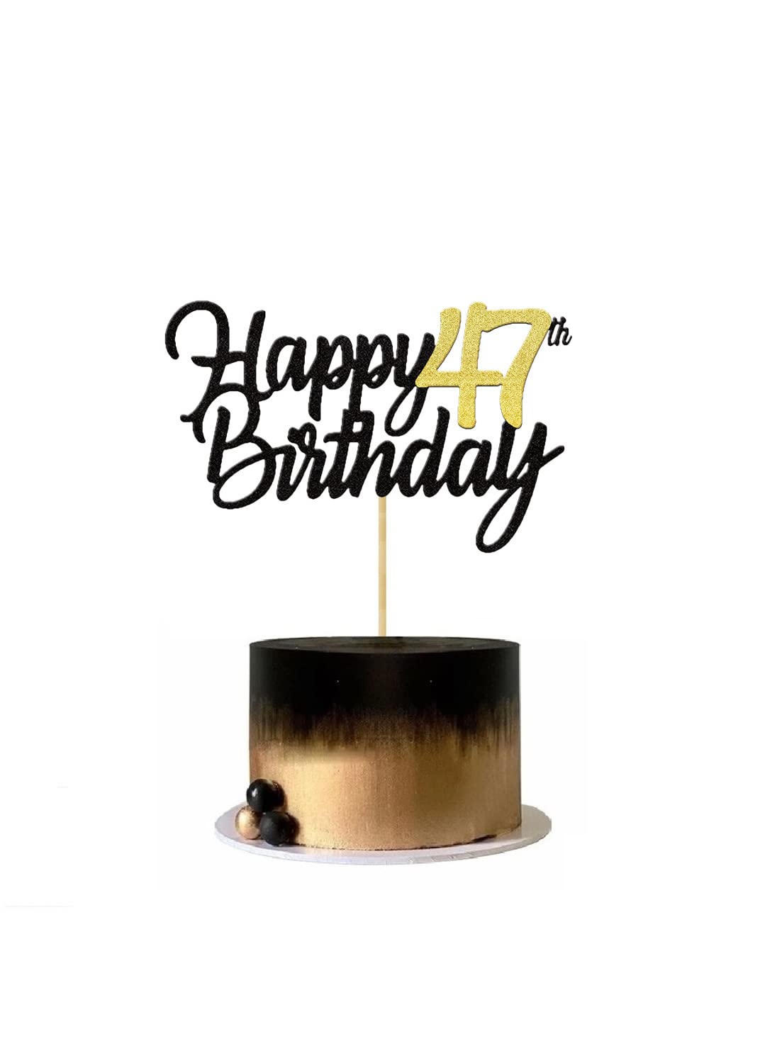Amazon.co.jp: Happy 47th Birthday ケーキトッパー グリッター 47周年
