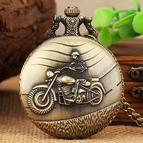 Image of AUGEN Premium Pocket Watch Metal Keychain Motercycle Retro Vintage for Gifting With Key Ring Anti-Rust (Pack Of 1)
