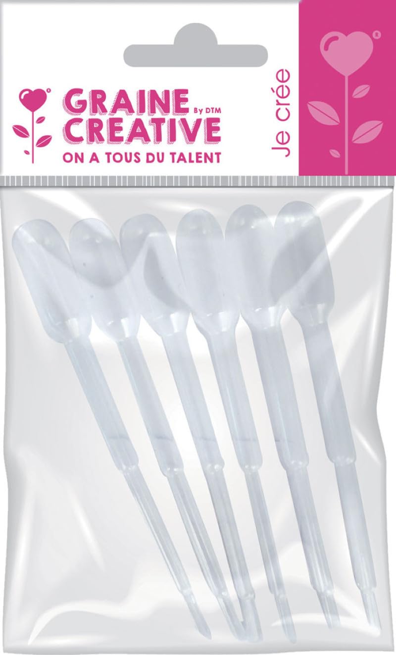 GRAINE CREATIVE 133625 Lot de 6 pipettes Plastique Transparent 9 x 1 x 13,​5 cm