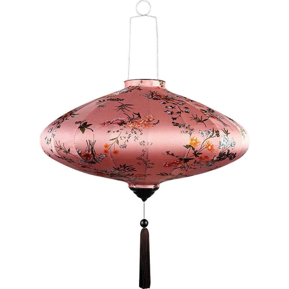 Lanterne Suspendue En Soie - Style Oriental Chinois Japonais - Imperméable 41x24 Cm - Décoration Fête, Jardin