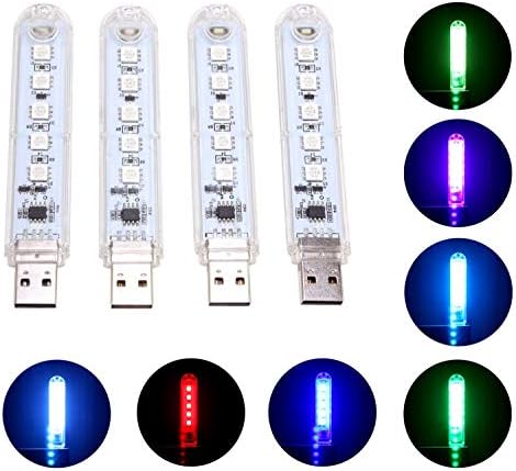 4-Pack Modern LED USB Lamps, Ebyphan Smart USB Lights for PC Computer Keyboard, Stylish Led Light Lamps (Changing Color Night Lights, 9 Color Modes Adjustable, Touch Switch)