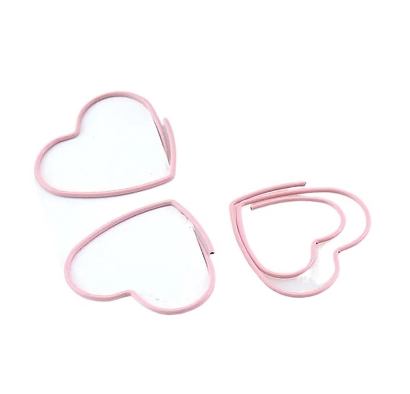 Graffette a forma di cuore, 100 segnalibri in metallo per ufficio e scuola | Graziose graffette rosa con design amore, ideali per contrassegnare pagine, organizzare documenti e regali.
