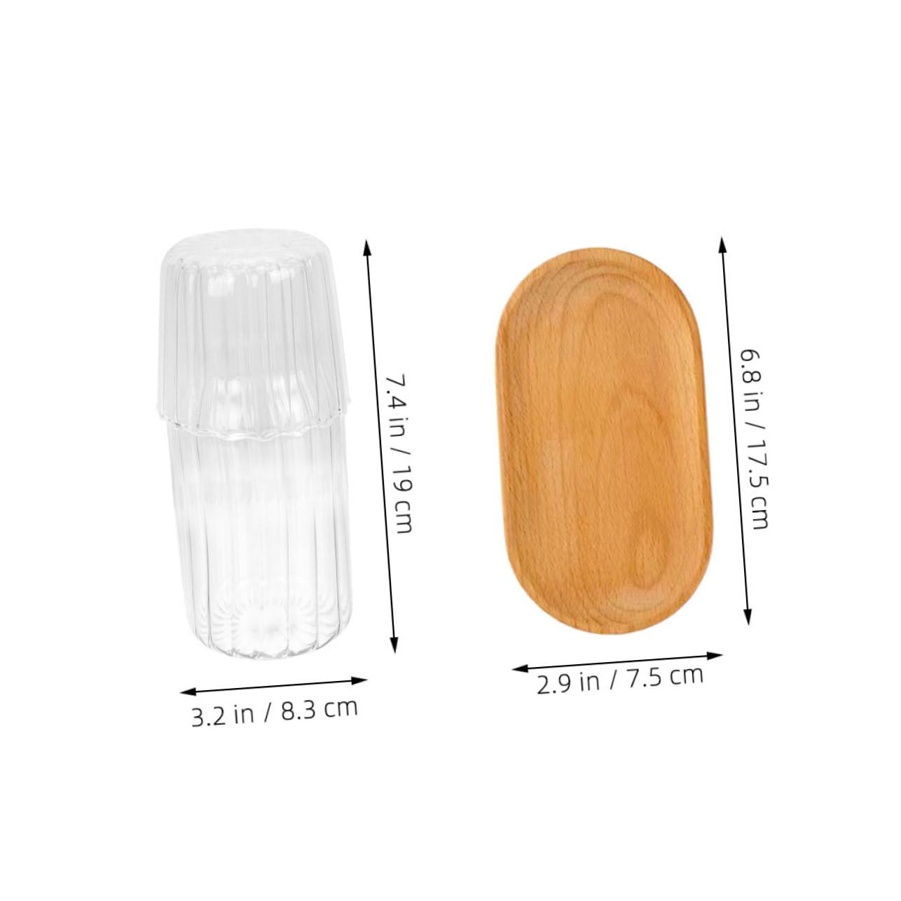 Ciieeo 1 Set Transparent Water Carafe with Tray Multi Functional Pitcher for Cold Drinks for Nightstand Use for Tea Juice and Water Serving Capacity