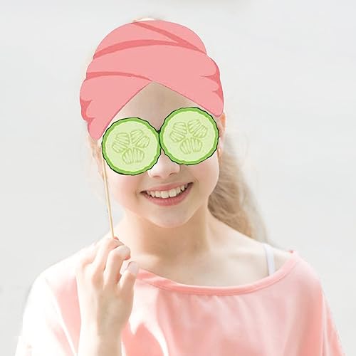 Miniatura 7 de 25 piezas de accesorios para cabina de fotos de spa, suministros de fiesta de spa para niñas, accesorios para cabina de fotos de día de spa con palo