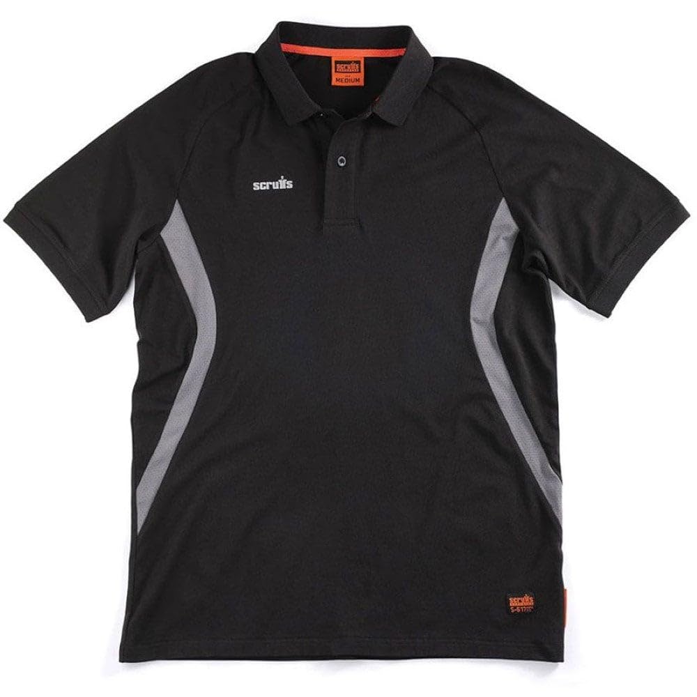 Scruffs Tech Black & Graphite Men's Polo Shirt Large from B&Q