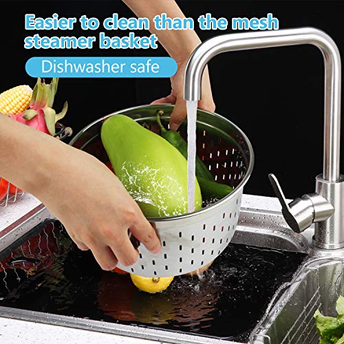 Haswe Steamer Basket for instant Pot Pressure Cooker, Accessories Set Compatible with 5/6/8 Qt InstaPot -18/8 Stainless Steel Strainer Insert with Silicone Handle,Divider,Egg Steamer Rack, 6 Quart - Thumbnail 5