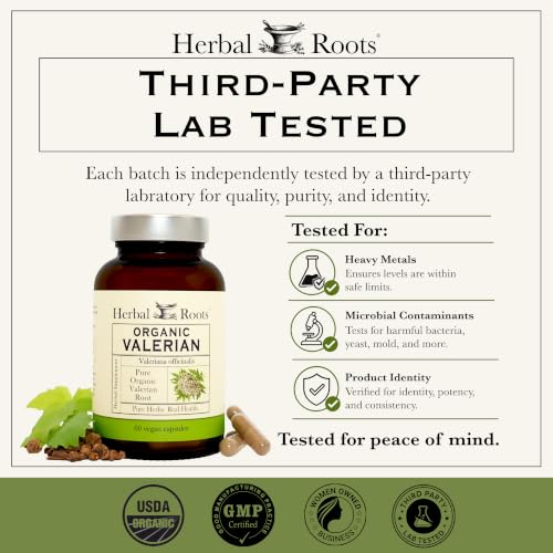 Herbal Roots Pure Organic Valerian Root Capsules