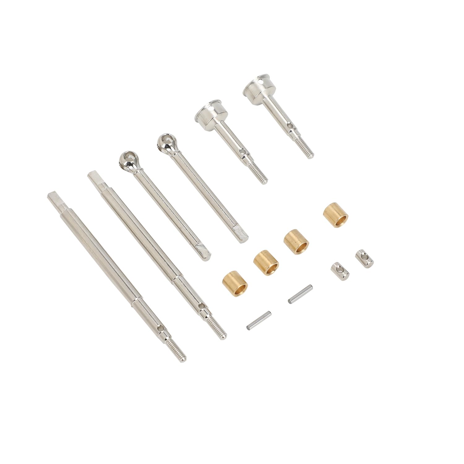 +2mm Extended Thread Dogbone Axle CVD Shafts CVD Front Rear Axle Shafts for 1/18 RC Crawler TRX4M Accessories Parts-Sliver