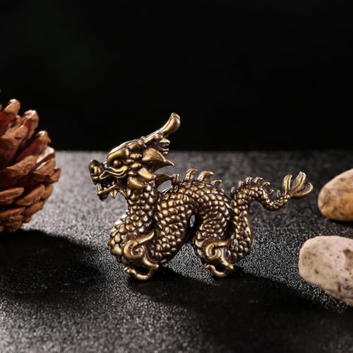 Décoration décorative pour tableau de bord figurine dragon laiton