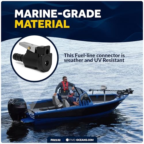 Image of Five Oceans 3 /8 inch Barb Female Fuel Line Hose Connector Compatible with OMC /Johnson /Evinrude, Fits Engine End & Tank End Male Fitting - FO2152