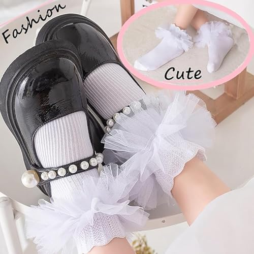 Kid Girls Cute Ruffle Lace Princess Dress Socks Casual Comfy Frilly Dance Ankle Sock2