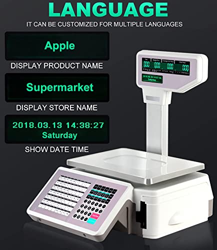 Báscula electrónica con impresión y doble pantalla LCD 30kg miniatura 3