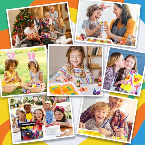 Titoclar Wasser Marmorierfarbe für Kinder - ostern geschenke kinder - Bastelset Kinder Mädchen ab 6 Jahre… – Ansicht 2