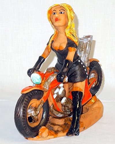 Töpferei Bauer Motorrad Bikerin Heidi Räucherfigur Räuchermann Keramik Cover