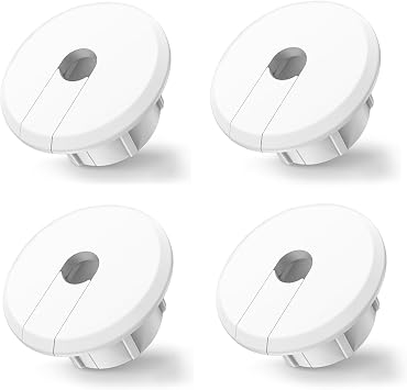 Wall Bushing Grommet for Starlink Dishy Router Ethernet adapter Cable, Starlink Cable Routing Kit Feed-Through for 1 inch Wall Hole and Furnitures Wire Hole White, 4 Pack