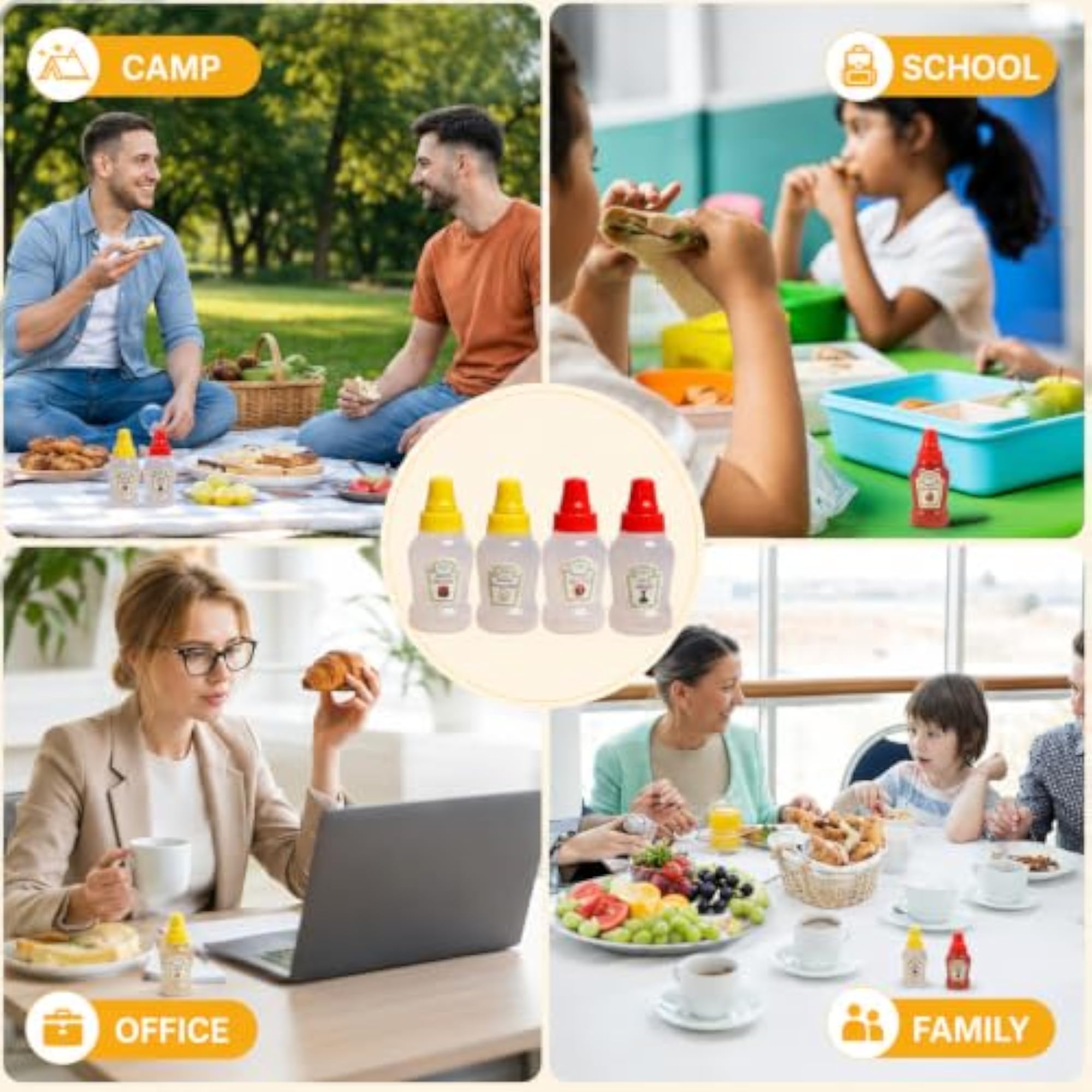 Refillable Squeeze Containers for Ketchup, Mayo & Syrup