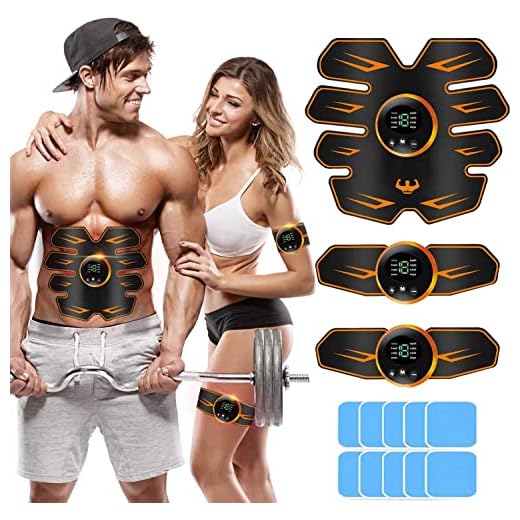 Abs stimulator Replacement Gel Sheet Abdominal Toning Belt Muscle Toner Ab Trainer Accessories Wireless Portable Fitness Workout Equipment for Men Woman Abdomen