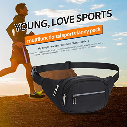 Daitet Fanny Pack For Men&Women, Crossbody Waist Bag With Adjustable Belt, Large Capacity Bum Bag For Traveling Hiking Cycling Workout Casual (Black) #TOP4