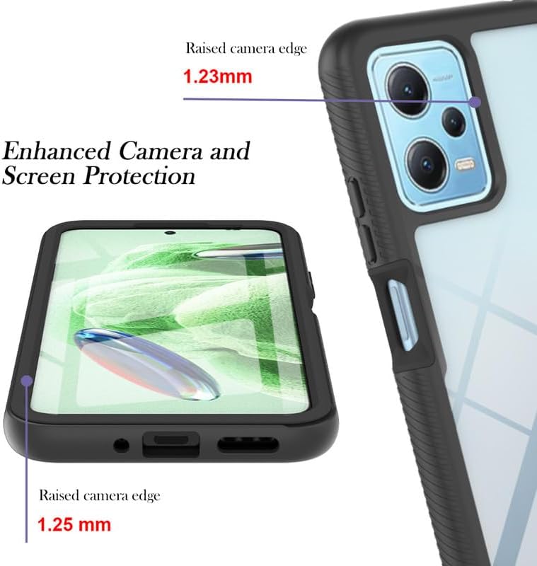 Miniatura 5 de DETUOSI Funda para teléfono Xiaomi Redmi Note 12 5G, protector de pantalla integrado, Redmi Note 12 a prueba de golpes protección de cuerpo completo