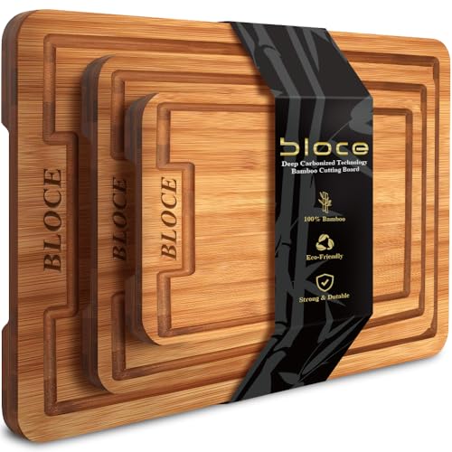 Juego de tablas de cortar de bambú carbonizado miniatura 1