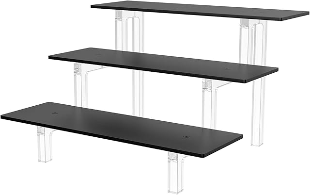 Grarry Acrylic Stands for Display, 1 Pack Perfume Organizer, 3 Tier Riser Display Shelf for Amiibo POP Figures, Cupcakes Stand Makeup Holder Cosmetic Display Stands Spice Rack for Countertops