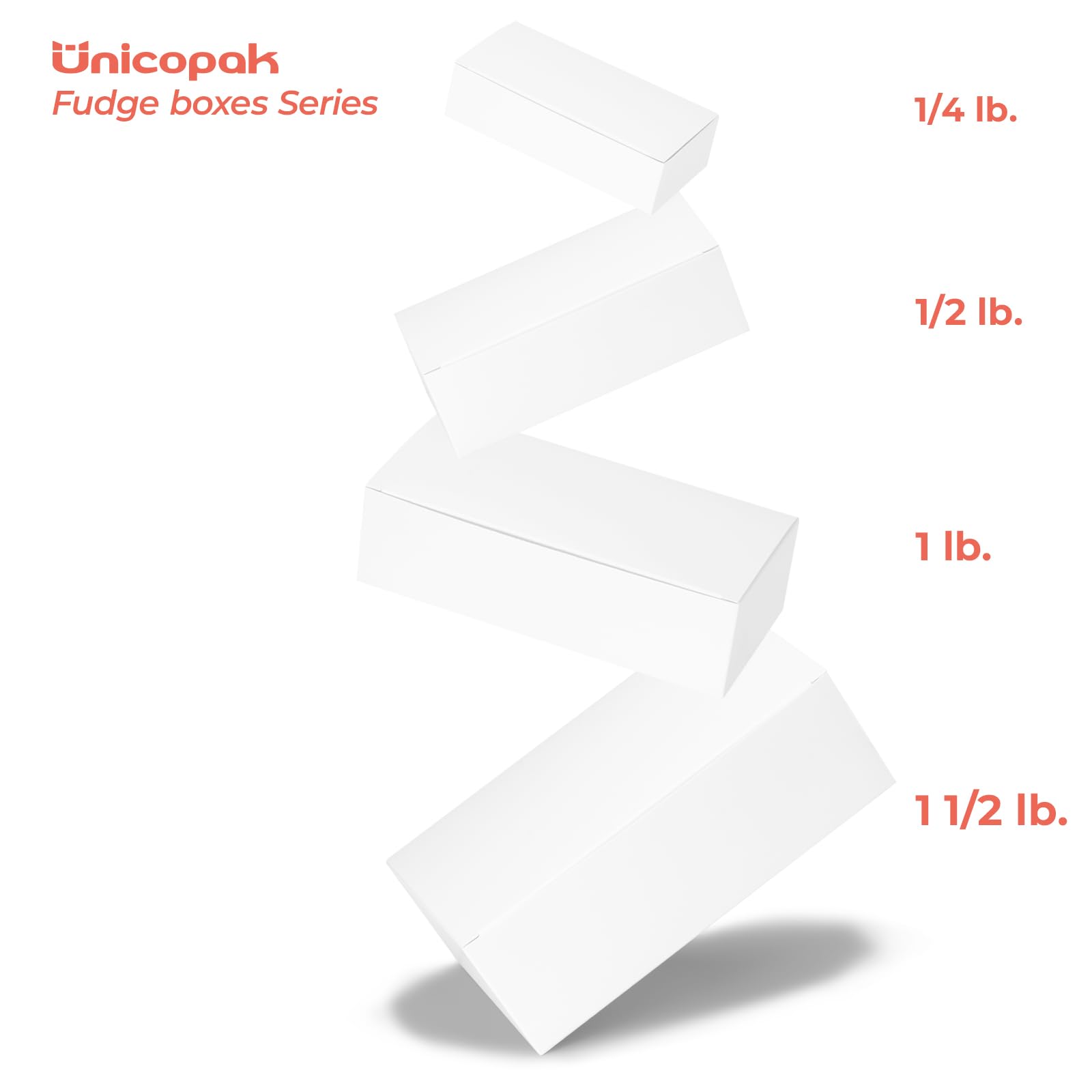 UnicoPak 20 Pack White Small Gift Boxes, 1/2 Lb. Candy Boxes, Food-grade Material, Ideal for Food or Gift Packaging, Gifting Jewelry or Trinkets, Storage Small Items, 5 1/2 x 2 3/4 x 1 3/4"