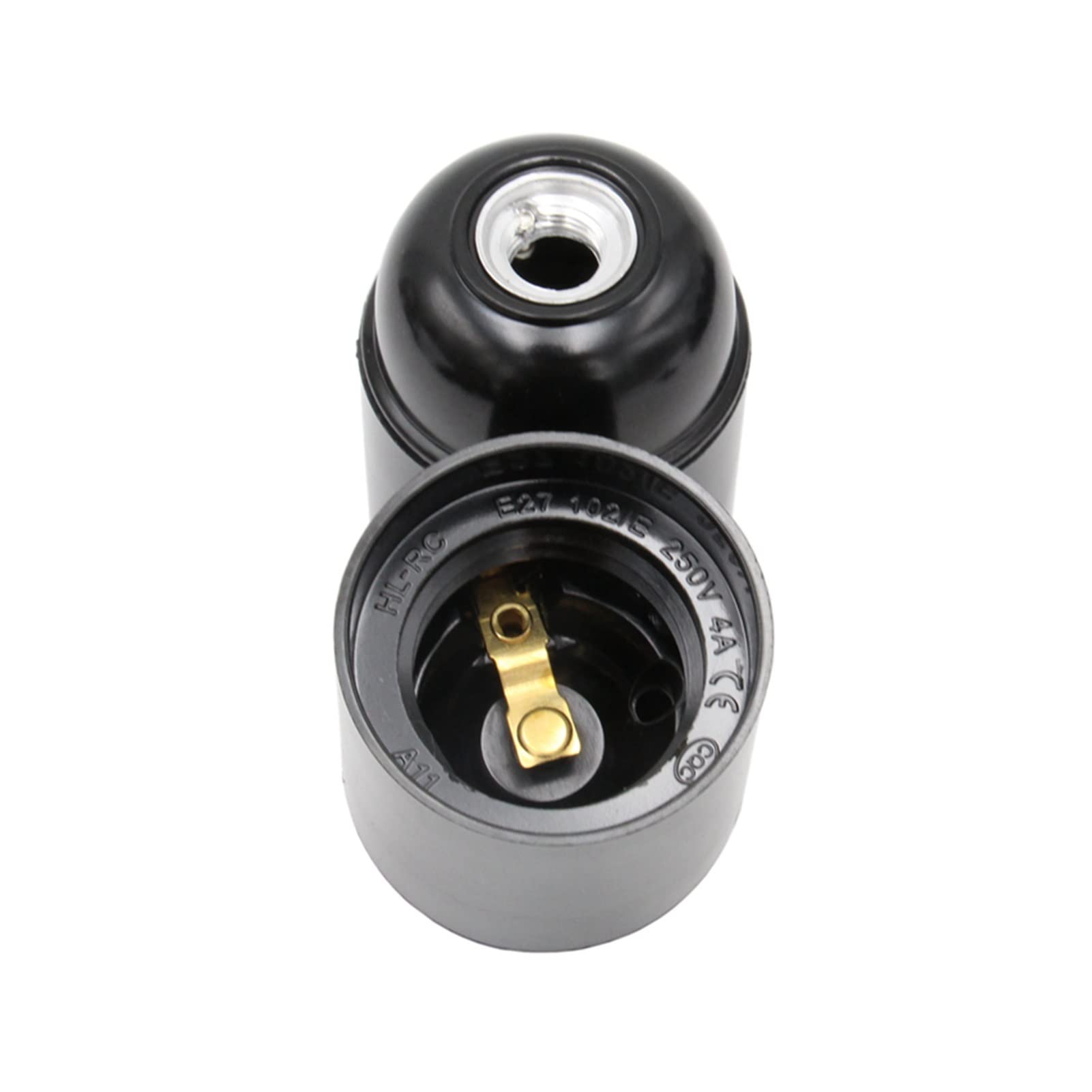 NYMFEA yaoqijie 10 Stück CE E27. Bakelit-Kunststoff-Lampenhalter-Gewinde Edison Birne Basis-Sockel Anhänger-Licht-Armaturen Lasting (Color : Bakelite Black)