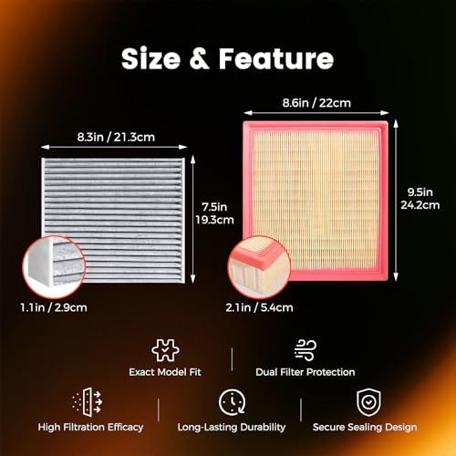 Image of 87139-50100 17801-0P050 Engine & Cabin Air Filter Kit Compatible with 2013-2018 Lexus ES350 RX350 NX300 2012-2017 Toyota Camry Avalon Sienna Highlander Replaces 87139YZZ10 178010P050 87139-50100