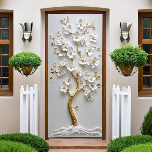 Grigio Adesivi per Porte Interne 80 x 210 cm Albero