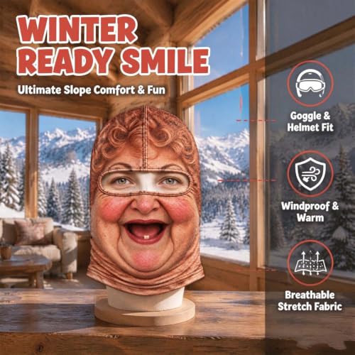 Funny Old Man Ski Mask Balaclava, Realistic Full Face Cover for Men Women - image 4