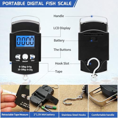image for XBLACK Fishing Tool Kit Fishing Pliers Fish Gripper Fishing Scale Fish