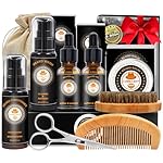 XIKEZAN Beard Kit for Men Grooming & Care w/Beard Conditioner, Wash, Oil, Balm, Brush, Comb, Scissor,Fathers Day Birthday Valentines Gifts for Men Him Dad Husband Boyfriend Christmas Stocking Stuffers