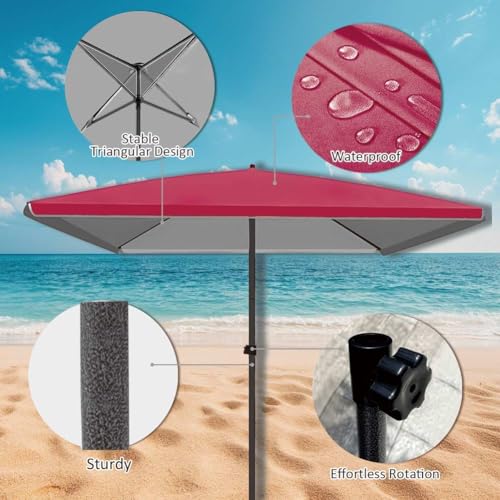 Sombrilla rectangular de patio ajustable para evitar el calor en la piscina 5
