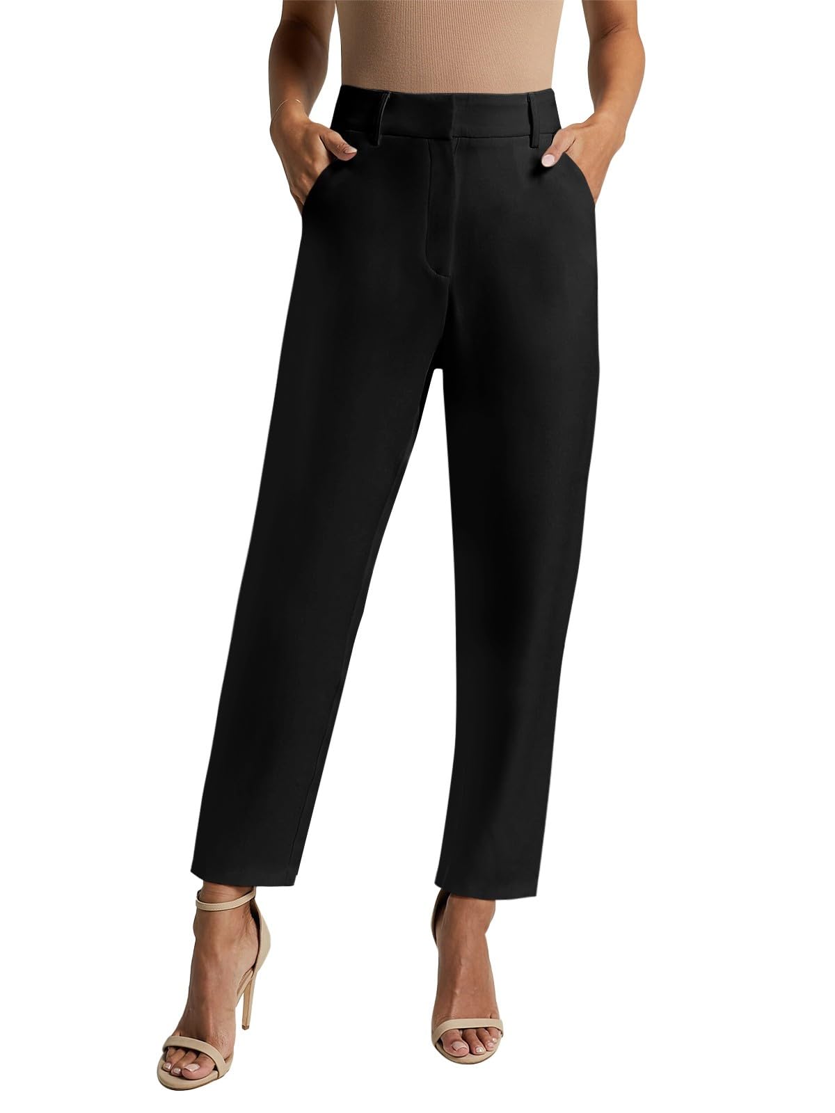 NIMIN Womens Work Dress Business Casual Pants High Waisted Office Trousers Straight Leg Ankle Slacks Pockets 2025 Summer