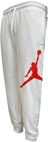 Jordan Nike Jumpman Logo - Pantalones de forro polar para hombre blanco talla L Blanco