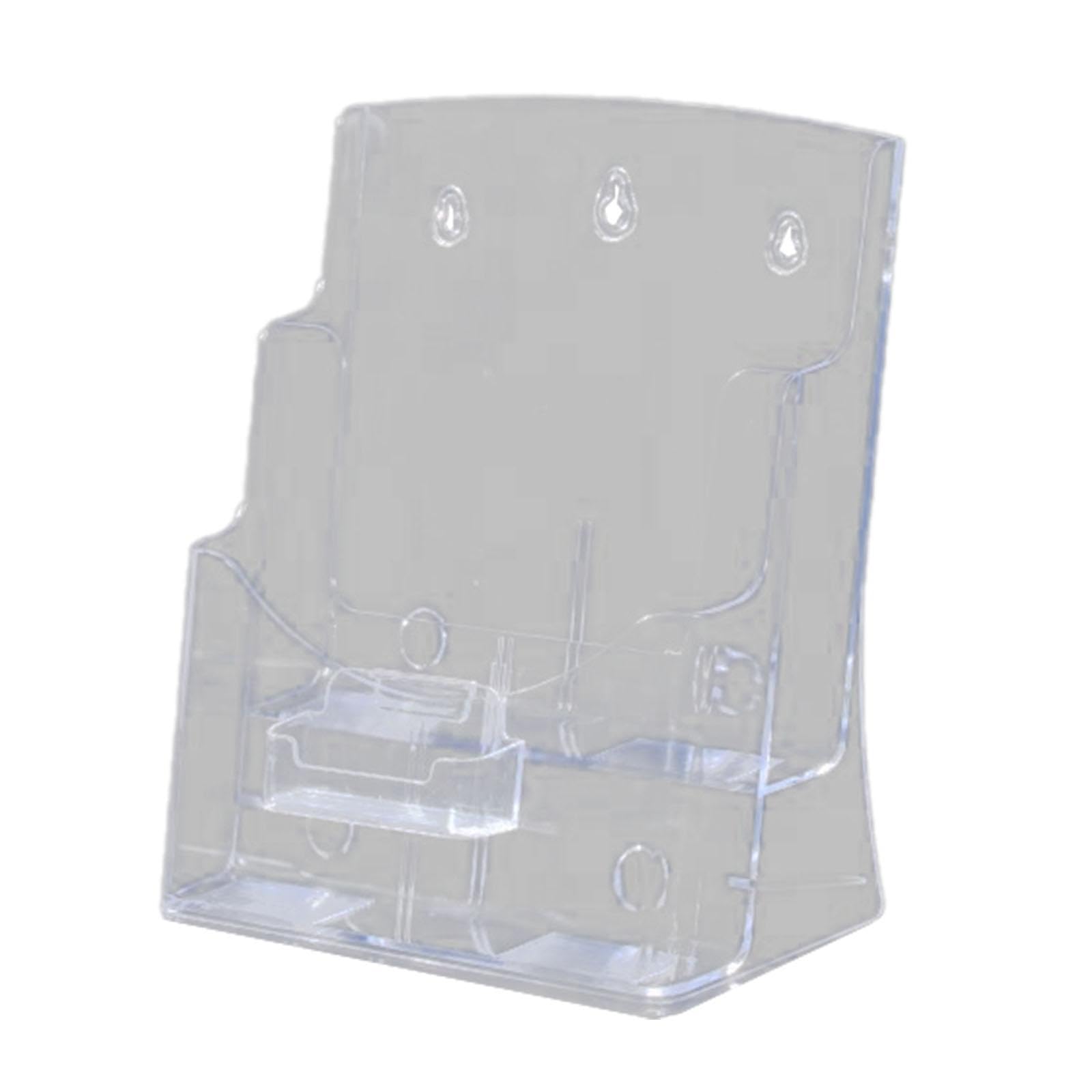 Qianly Broschürenhalter Acryl Flyerhalter Prospektständer Organizer Dokumentenständer mit Multifunktionalem Design Und Visitenkartenfach für Hotel Restaurant , A4 2 Ebenen