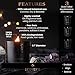 Black Orchid & Pine Moss Scented Crystal Candle - Luxury Manifestation Candle with Smoky Quartz and Clear Quartz Crystals - 7.4oz Natural Soy, Coconut & Beeswax, Wood Wick
