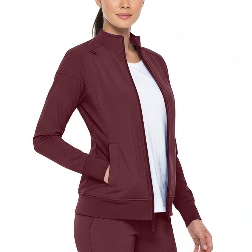 Monarch Uniforms Womens Scrub Jacket Zippered Warm-up Jacket