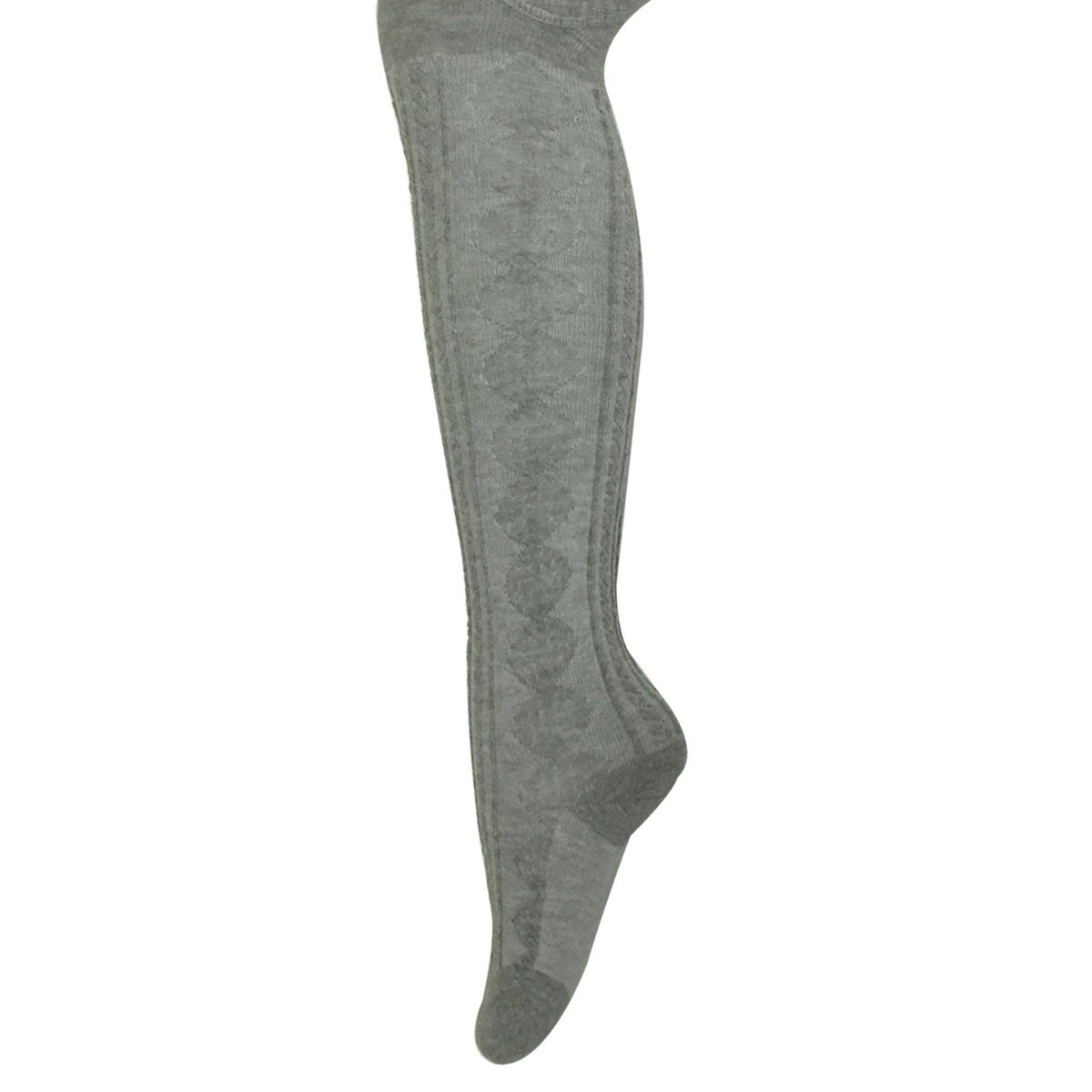 Wrapables Warm Cable Knit Tights for Toddler Girls (Set of 2), Gray and Pink (4-5y)