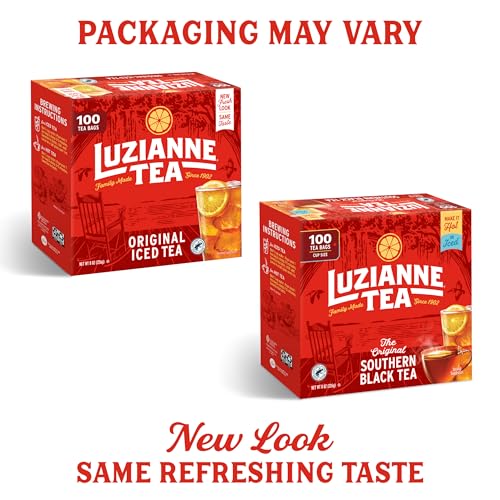 Image of Luzianne Unsweetened Iced Tea Bags, Family Size, 100ct Box (Pack of 4)