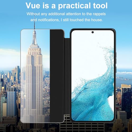 Clear View Flip Folio pour Samsung S22 Plus, étui cuir PU chic et robuste - 5