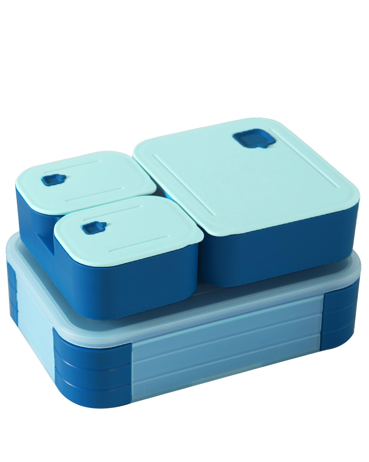 Swkien Brotdose Kinder mit Fächern, Auslaufsichere Lunchbox Bento Box Kinder, 1100ml 3 in 1 Jausenbox mit Fächern, Brotdose für Schule & Kindergarten, Mikrowellen & Spülmaschinenfest, BPA Frei